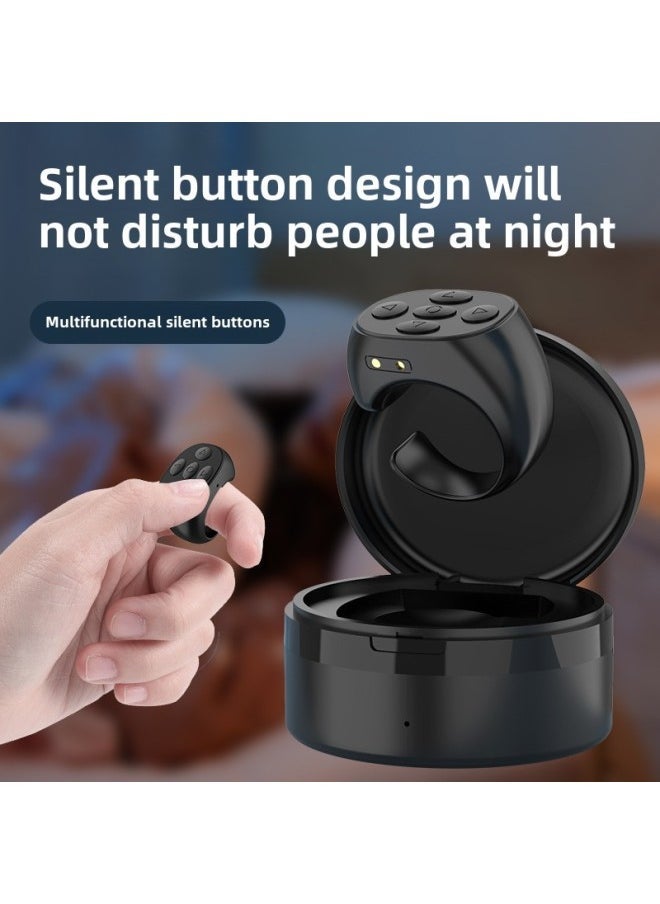 Bluetooth Mobile Phone With Charging Compartment To Take Photos Of Short Videos, Browse Pages, Click The Tremolo Remote Control, Lazy Person Remote Control Ring-Color:Black  - Image 3