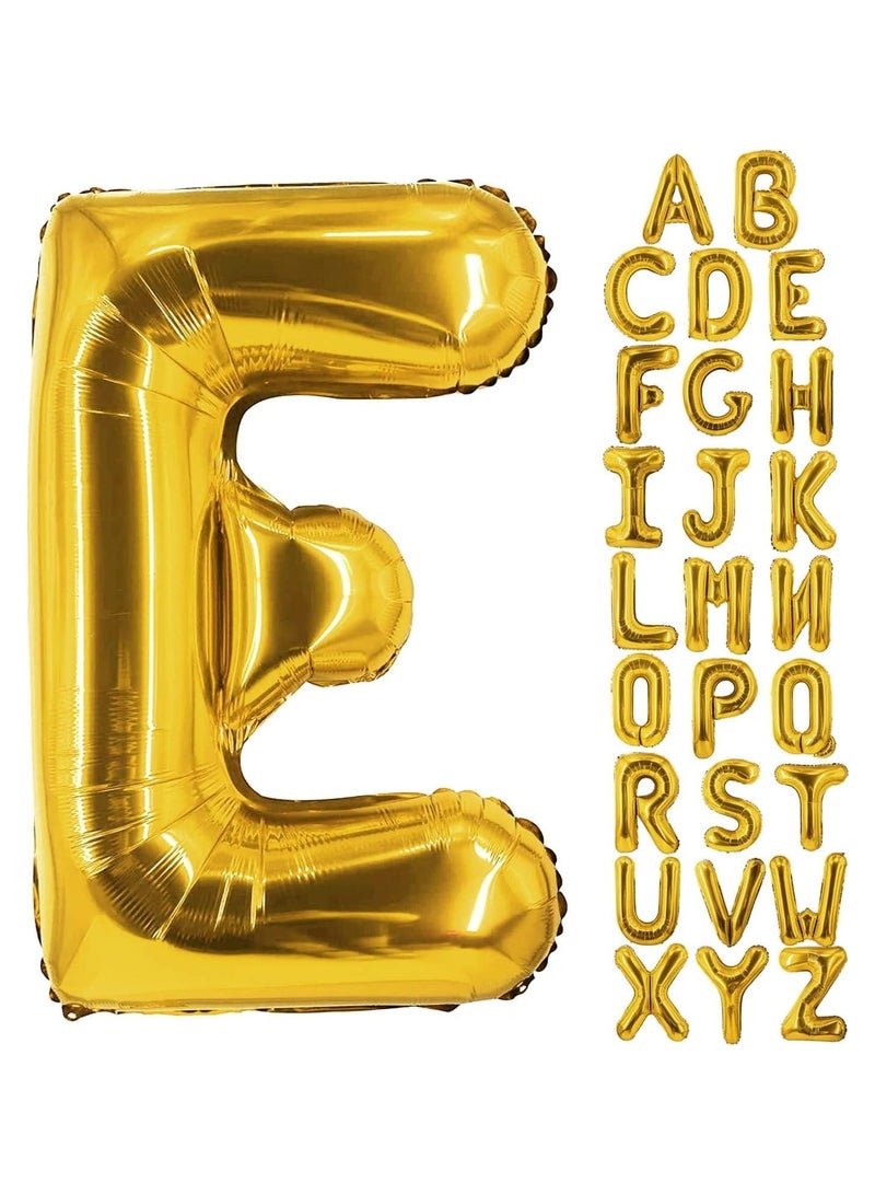 Goldedge 32 Inch Giant Gold  Letter E Foil Helium Balloons Big Single Mylar Balloon Birthday Party Decoration Supply Baby Shower (Gold E) - Image 3