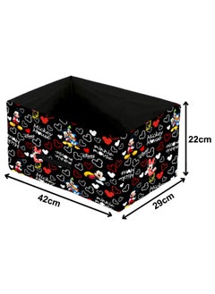 Kuber Industries Kuber Industries Foldable Boxes For Storage (Pack of 3) - Multipurpose Storage Organizer For Clothes | Wardrobe | Closet | Toys | Books - Disney Mickey Print - Undergarment Organizer Basket (Black)  - Image 5