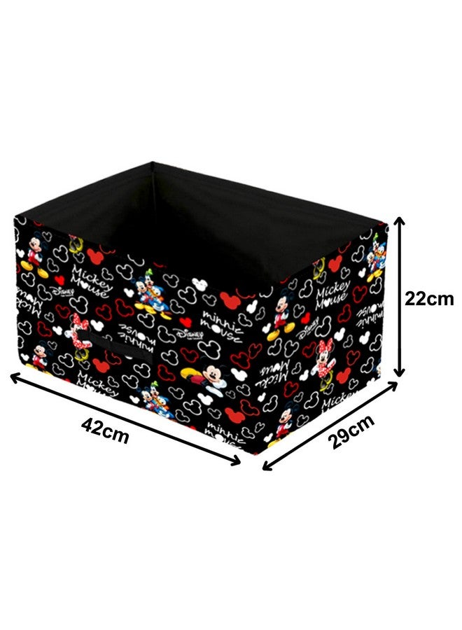 Kuber Industries Foldable Boxes For Storage (Pack of 3) - Multipurpose Storage Organizer For Clothes | Wardrobe | Closet | Toys | Books - Disney Mickey Print - Undergarment Organizer Basket (Black) - Image 5