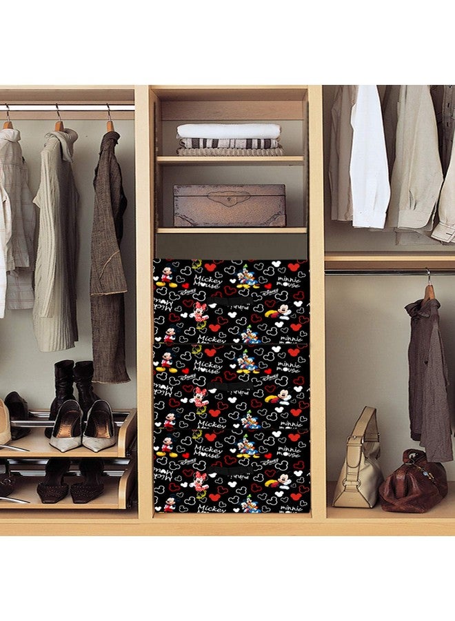 Kuber Industries Foldable Boxes For Storage (Pack of 3) - Multipurpose Storage Organizer For Clothes | Wardrobe | Closet | Toys | Books - Disney Mickey Print - Undergarment Organizer Basket (Black) - Image 4