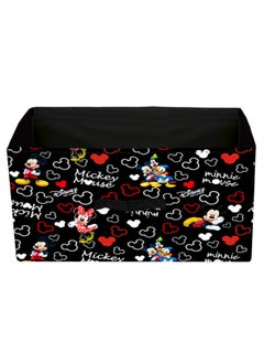 Kuber Industries Kuber Industries Foldable Boxes For Storage (Pack of 3) - Multipurpose Storage Organizer For Clothes | Wardrobe | Closet | Toys | Books - Disney Mickey Print - Undergarment Organizer Basket (Black)  - Image 3