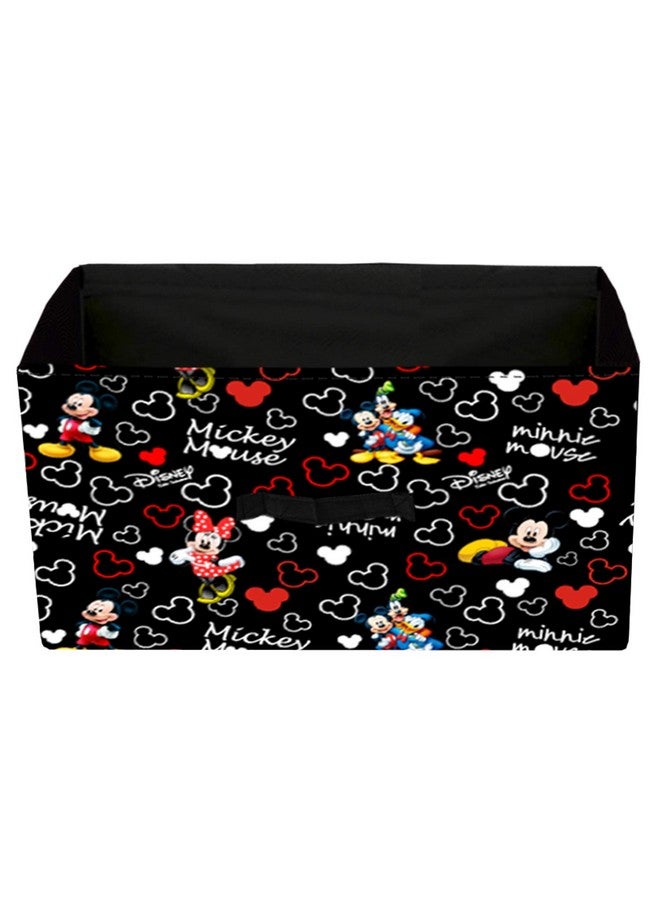 Kuber Industries Foldable Boxes For Storage (Pack of 3) - Multipurpose Storage Organizer For Clothes | Wardrobe | Closet | Toys | Books - Disney Mickey Print - Undergarment Organizer Basket (Black) - Image 3