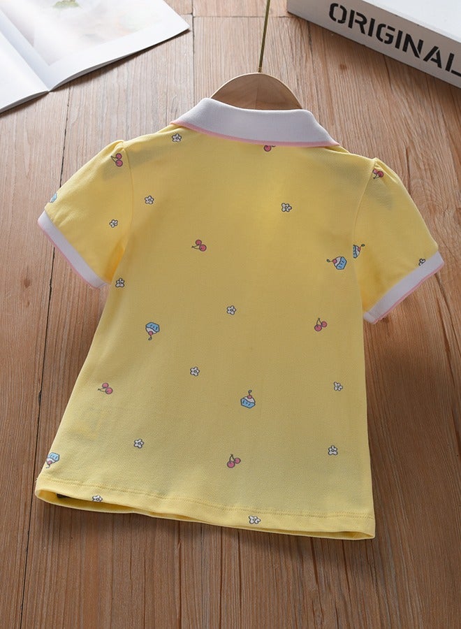 KUYEEBEAR Girls Preppy Style Color contrast Polo Shirt  - Image 2