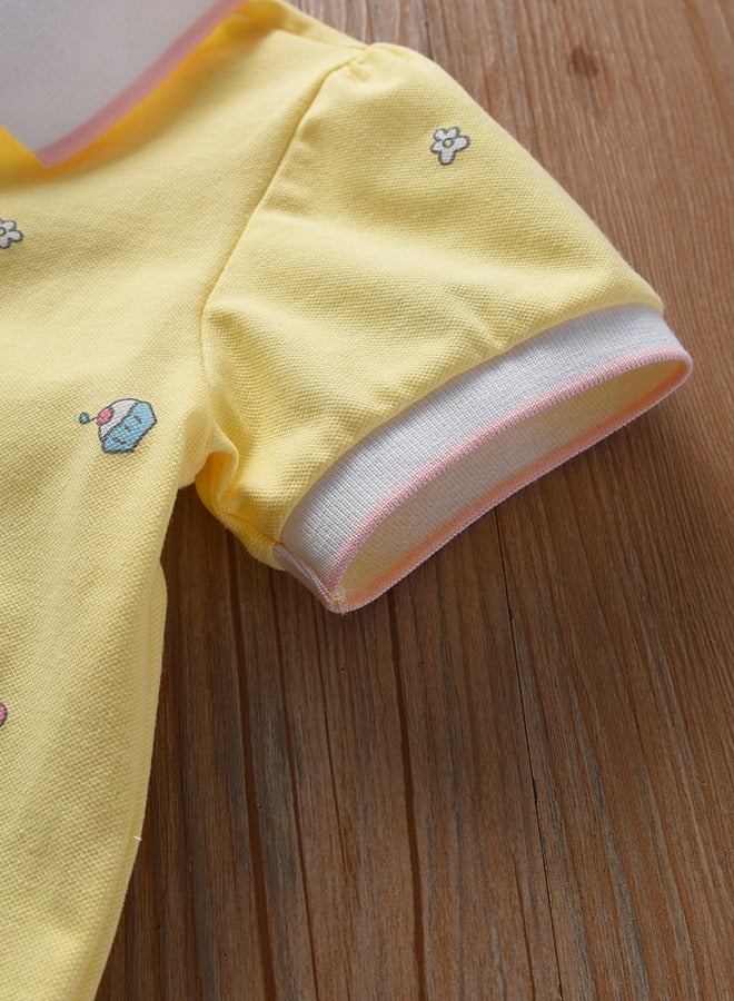 KUYEEBEAR Girls Preppy Style Color contrast Polo Shirt  - Image 4