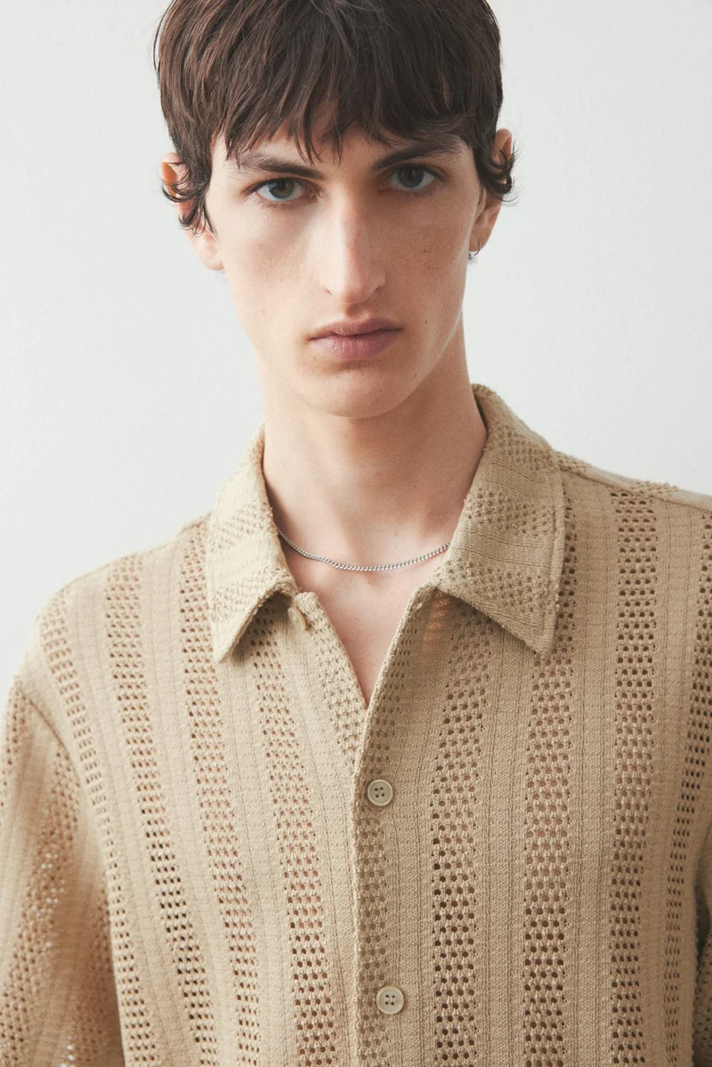 H&M Regular Fit Jacquard-Knit Shirt