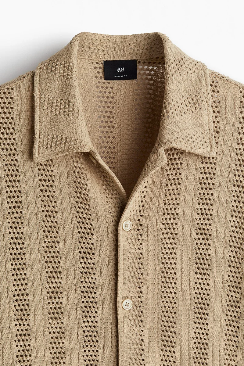 H&M Regular Fit Jacquard-Knit Shirt