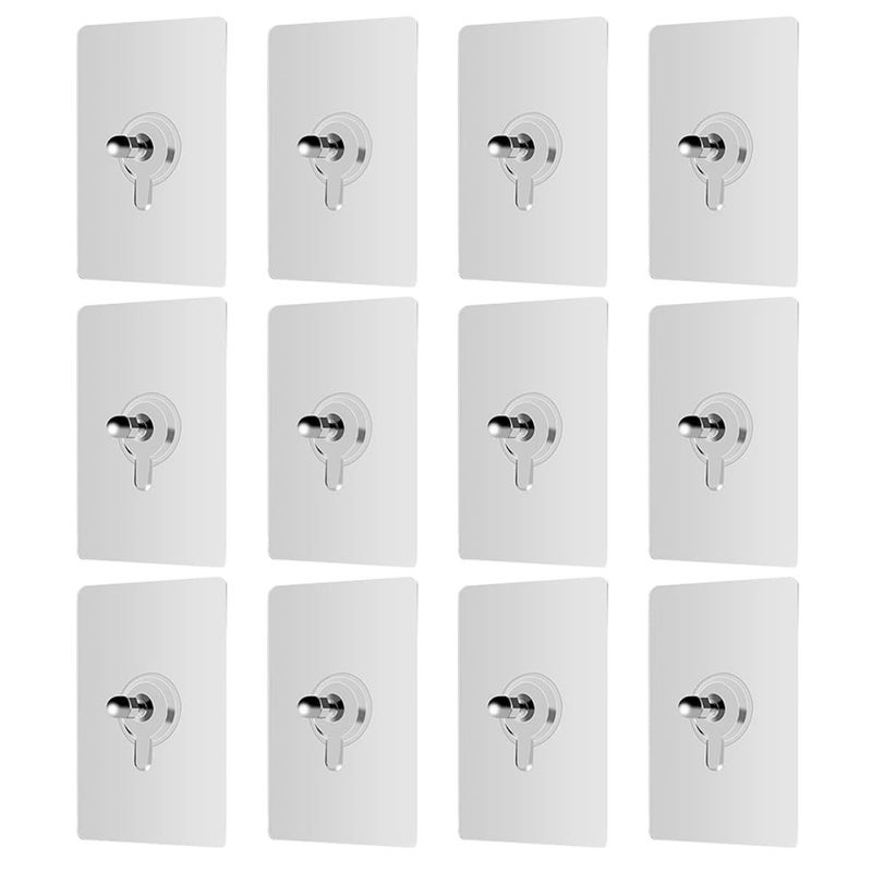 12 Pack Self Adhesive Wall Hooks No Drill Mounting for Kitchen Bathroom Storage - Image 2