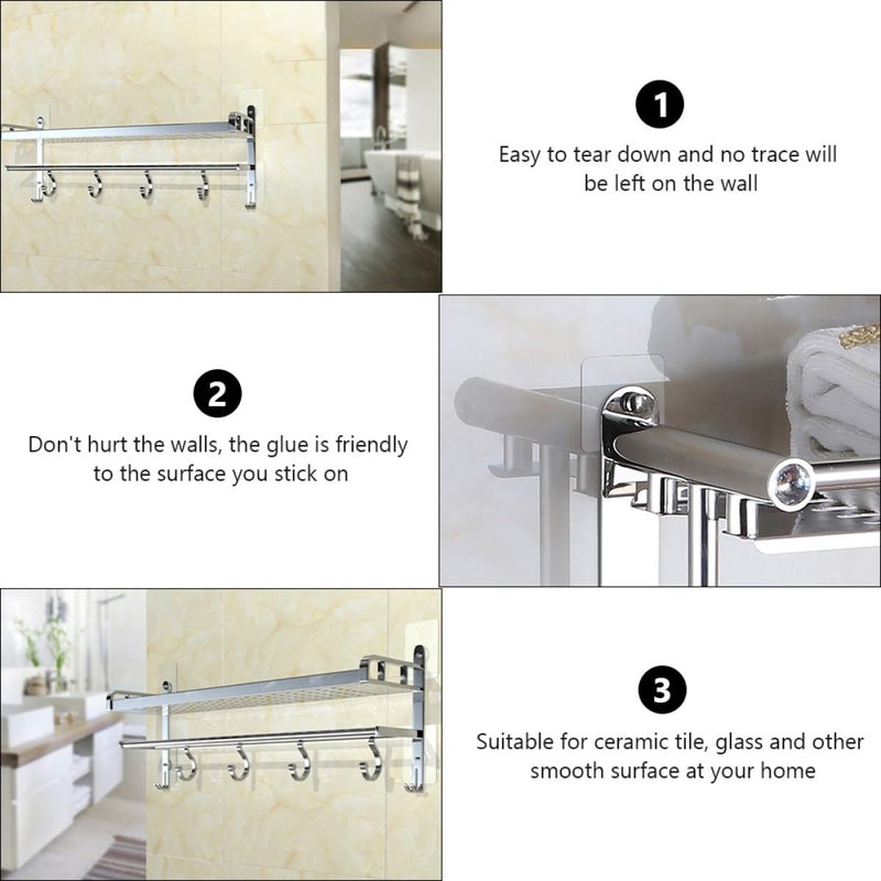 12 Pack Self Adhesive Wall Hooks No Drill Mounting for Kitchen Bathroom Storage - Image 4