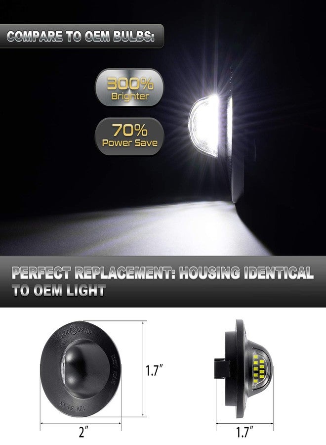 CZC AUTO مصباح لوحة ترخيص LED من CZC AUTO، عبوة من قطعتين، مناسب لسيارات فورد F150، F250، F350، F450، F550، سوبر ديوتي، رينجر، بيك أب، إكسبلورر، برونكو، إكسكيرجن، إكسبيديشن، 6500 كلفن، أبيض فائق السطوع - Image 2