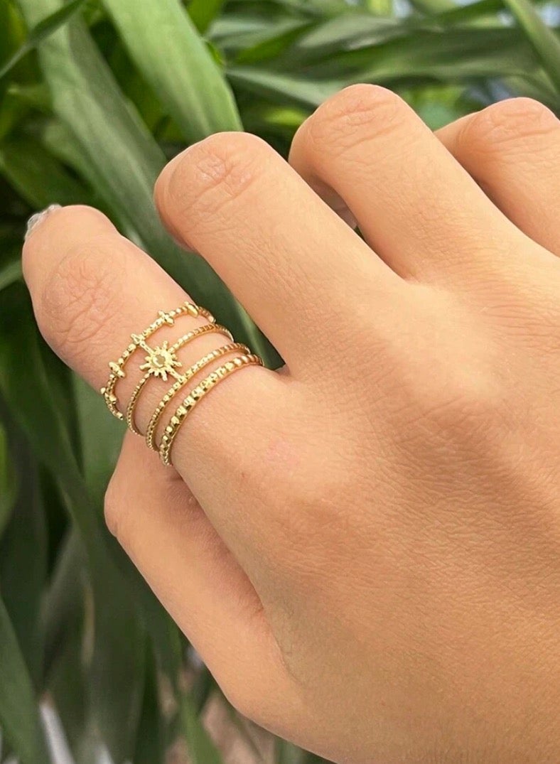 Equal Stainless Steel Gold Plated Ring For Women One Size - Image 1