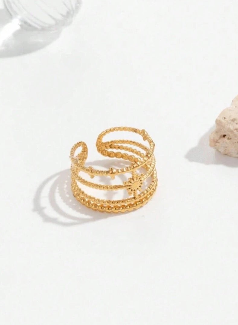 Equal Stainless Steel Gold Plated Ring For Women One Size - Image 3