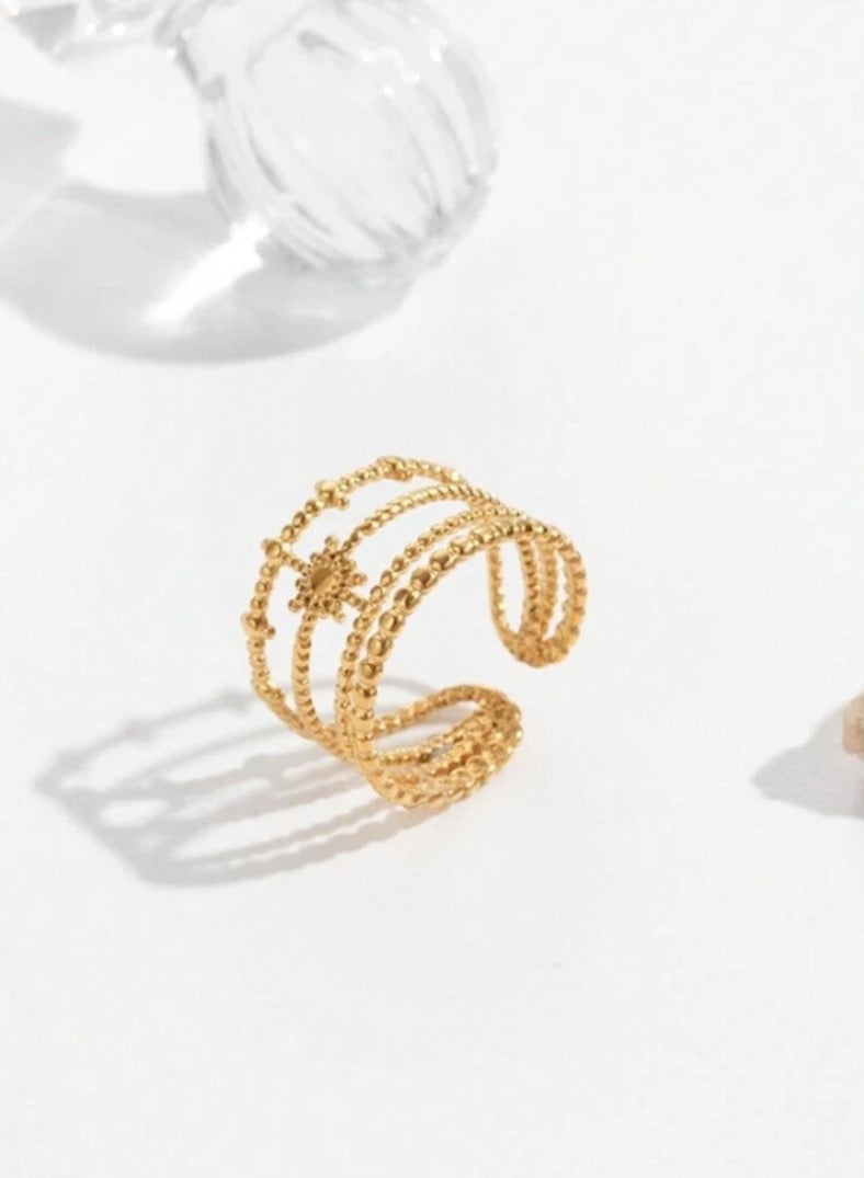 Equal Stainless Steel Gold Plated Ring For Women One Size - Image 2