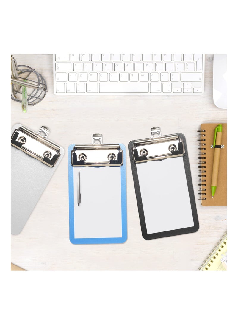 SOLARAE لوحة قصاصات صغيرة، لوحات أكريليك، مع مشبك منخفض الملف و لوحات ثقيلة، تحمل 60 ورقة، لوحة مشبك قوية بحجم 4"x6" لمفكرات الملاحظات، الإيصالات، قوائم الجيب، الملاحظات، بطاقات الفهرس (عبوة 3)  - Image 4