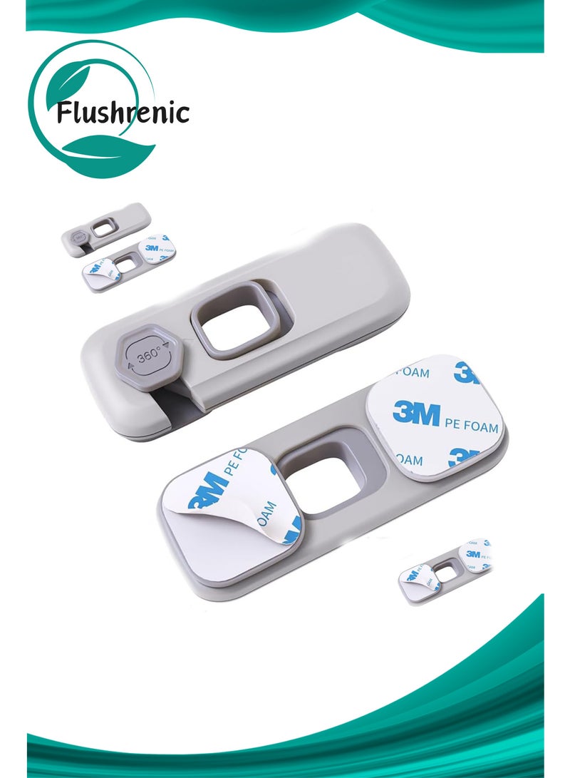 Flushrenic 5 Pcs Childproof Refrigerator Lock,Cupboard Locks for Children,Fridge Locks for Kids with Sticky Adhesive Pads, Child Safety Locks for Doors,Oven Lock ,Baby Cabinet Locks. - Image 1