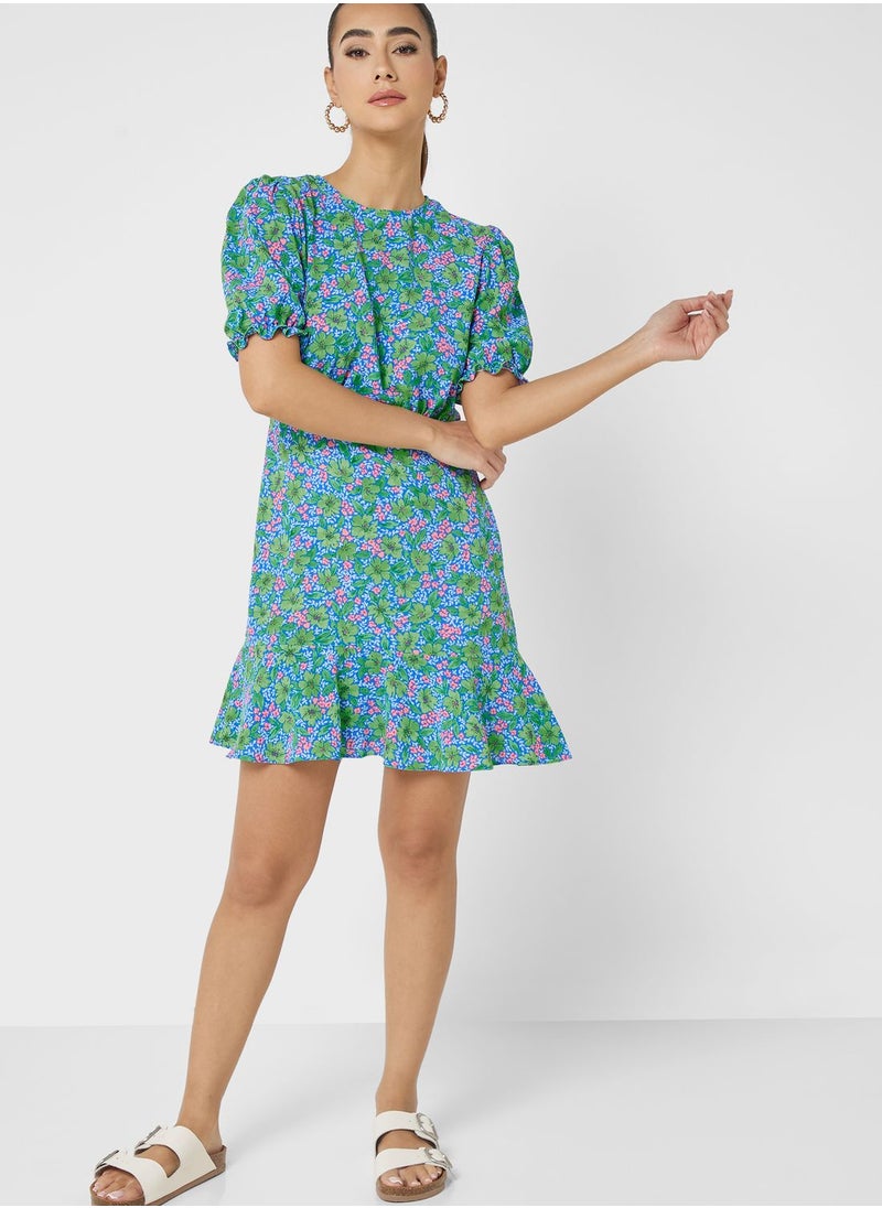 NEW LOOK - Puff Sleeve Ruffle Dress - Image 1