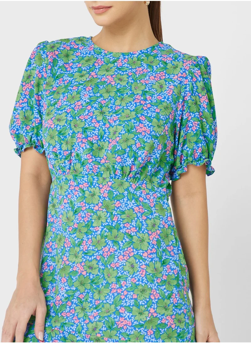 NEW LOOK Puff Sleeve Ruffle Dress