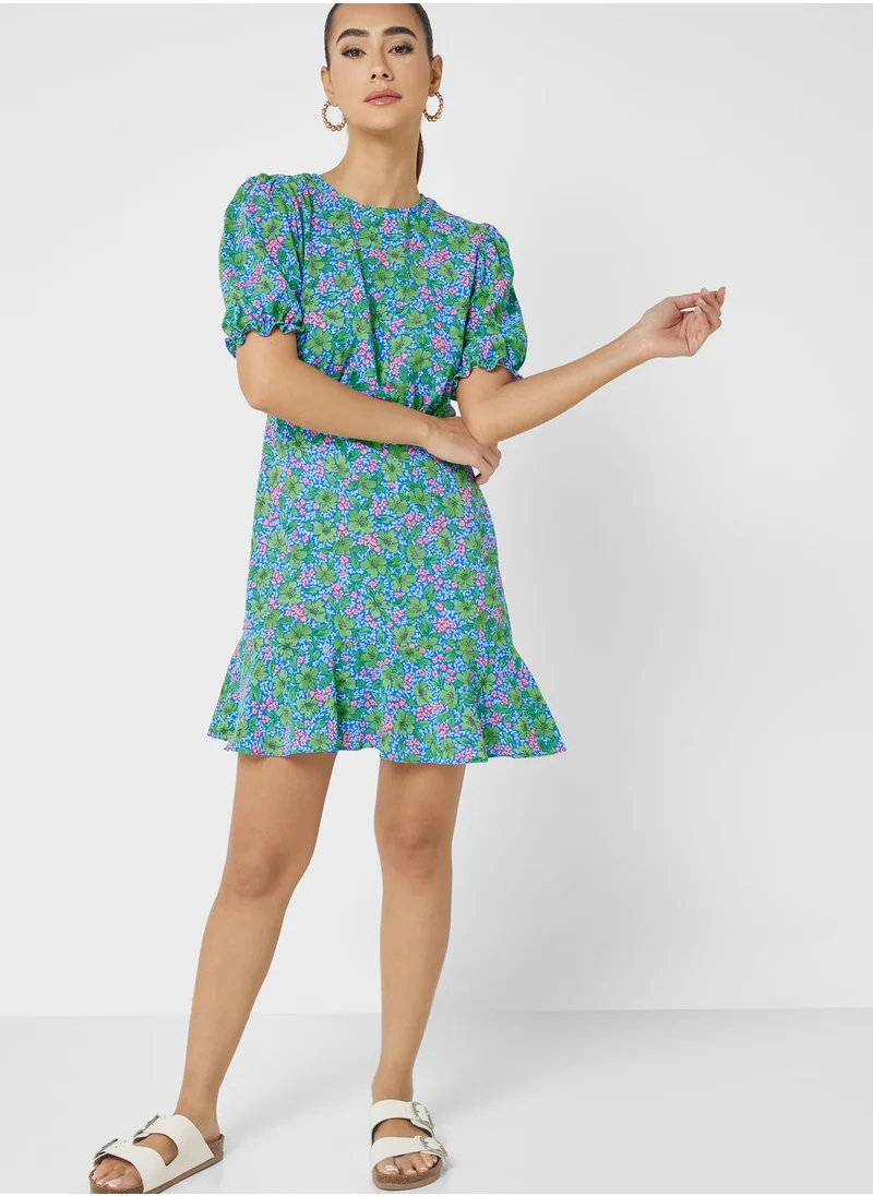 NEW LOOK Puff Sleeve Ruffle Dress