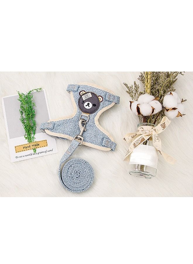 Pet Vest Traction Rope Colour Cartoon Bear Chest Strap Dog Chain Walking The Dog Rope Small Medium Sized Dogs Cat Accessories - Image 4
