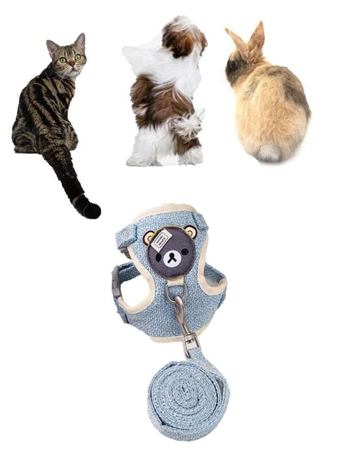 Pet Vest Traction Rope Colour Cartoon Bear Chest Strap Dog Chain Walking The Dog Rope Small Medium Sized Dogs Cat Accessories - Image 1