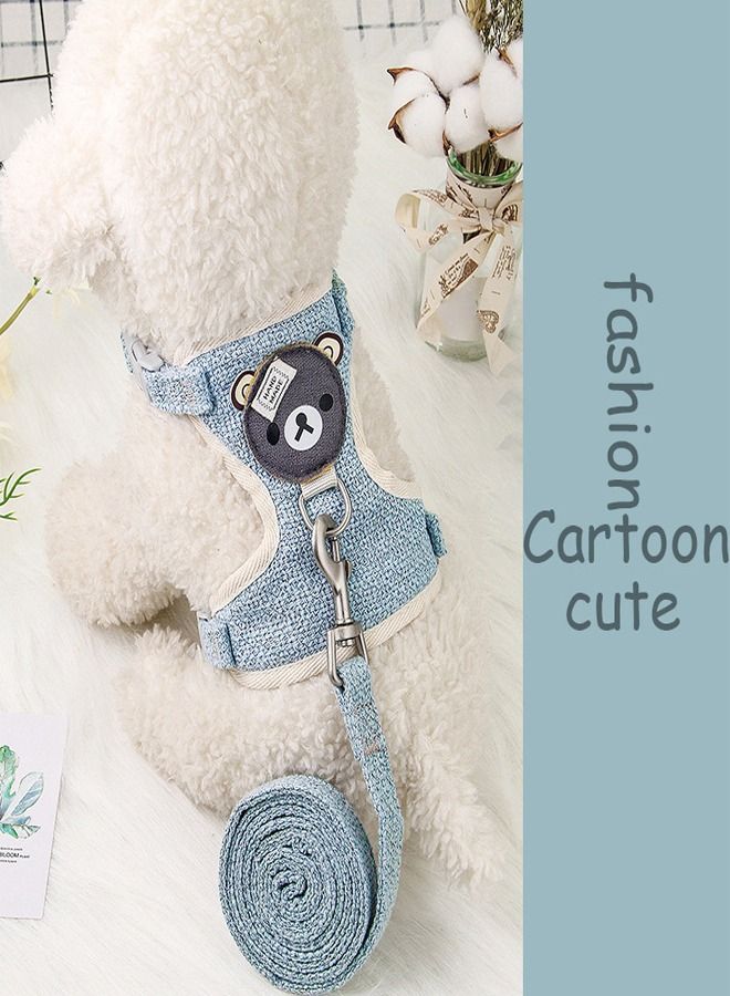 Pet Vest Traction Rope Colour Cartoon Bear Chest Strap Dog Chain Walking The Dog Rope Small Medium Sized Dogs Cat Accessories - Image 3