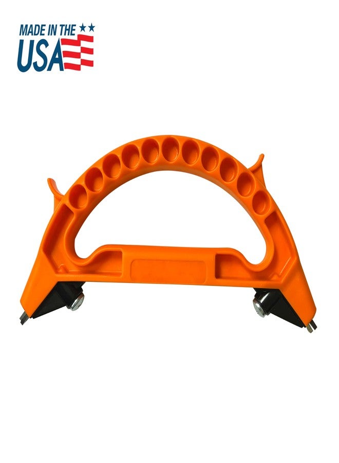 أكيو شارب مبراة AccuSharp متعددة الاستخدامات، مبراة شاملة للسكاكين والمقصات وأدوات الحدائق، تشحذ وتعيد حدّة السكاكين المسننة والسواطير والفؤوس والسكاكين الكبيرة، لون برتقالي - Image 2