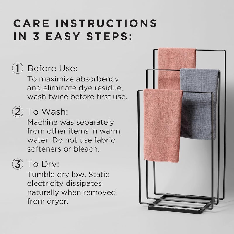 Fromm Softees Microfiber Towels - Navy, 16 x 29 Inch, Pack of 10 - Image 4