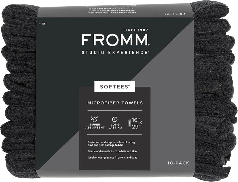 Fromm Softees Microfiber Towels - Navy, 16 x 29 Inch, Pack of 10 - Image 1