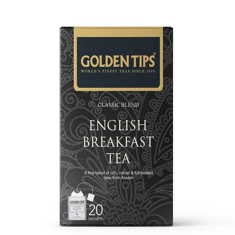 Golden Tips Classic Blend English Breakfast Tea Bags | 20 Tea Bags | 40 Grams - Image 1