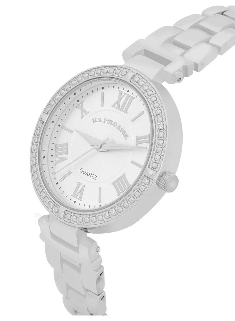 U.S. Polo Assn. Women's Quartz Analog Silver plated watch and bracelet set  - Image 2