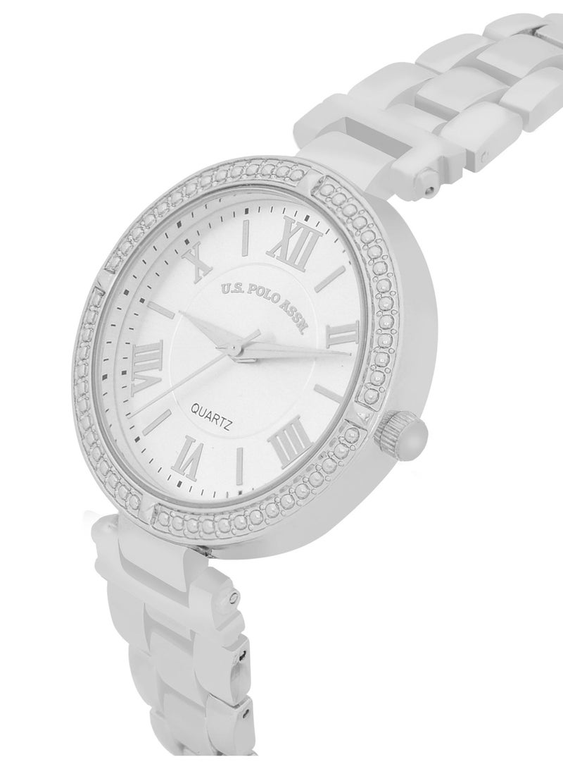 U.S. Polo Assn. Women's Quartz Analog Silver plated watch and bracelet set - Image 2