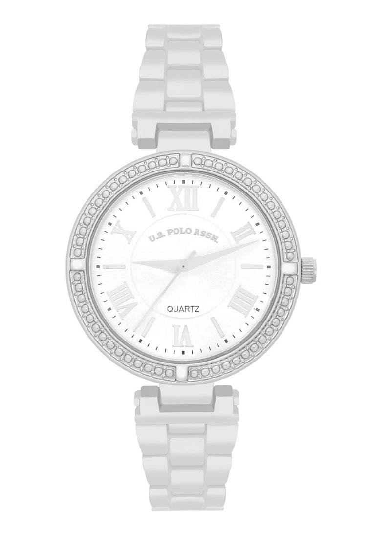 U.S. Polo Assn. Women's Quartz Analog Silver plated watch and bracelet set - Image 3