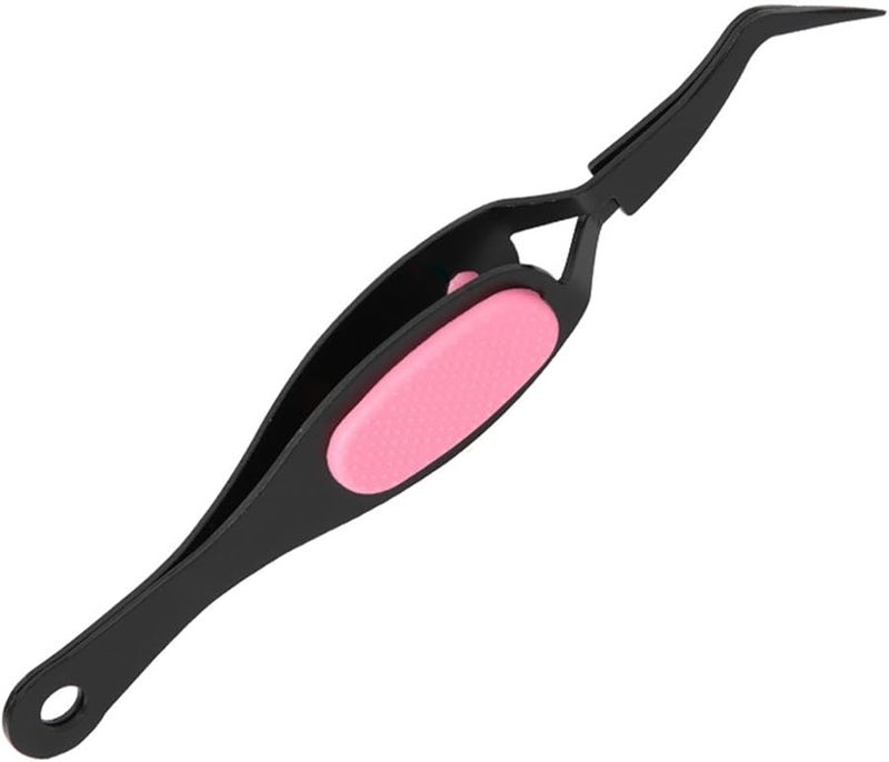 Black Crossing Locking Curved Tweezers Pointed Tip Jewelry Gripping Reverse Grip Repair Tools - Image 2
