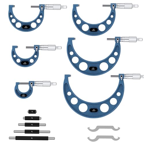 HDLNKAK 0-6 inch Outer Diameter Micrometer Set, 6-Piece high-Precision Micrometer Tool Set, Equipped with 0.0001 inch Scale and Tungsten Carbide tip, Comes with a Sturdy Portable Carrying case. - Image 4