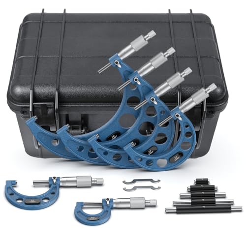 HDLNKAK 0-6 inch Outer Diameter Micrometer Set, 6-Piece high-Precision Micrometer Tool Set, Equipped with 0.0001 inch Scale and Tungsten Carbide tip, Comes with a Sturdy Portable Carrying case. - Image 2