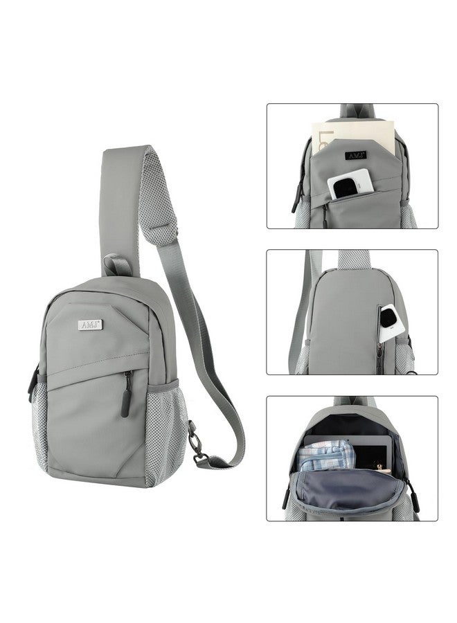 إيه إم جيه حقيبة يد صغيرة AMJ كروس بودي للرجال، حقيبة كتف صغيرة، حقيبة سفر يومية للمشي لمسافات طويلة والتخييم والرياضة (رمادي فضائي) - Image 4