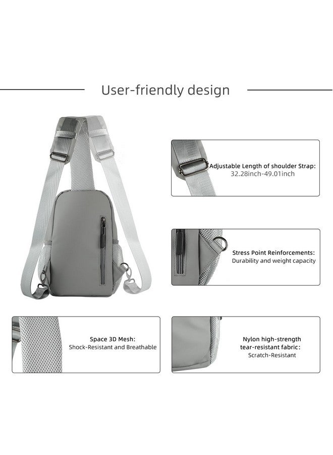 إيه إم جيه حقيبة يد صغيرة AMJ كروس بودي للرجال، حقيبة كتف صغيرة، حقيبة سفر يومية للمشي لمسافات طويلة والتخييم والرياضة (رمادي فضائي) - Image 3