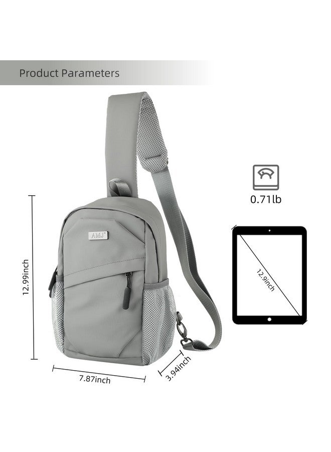 إيه إم جيه حقيبة يد صغيرة AMJ كروس بودي للرجال، حقيبة كتف صغيرة، حقيبة سفر يومية للمشي لمسافات طويلة والتخييم والرياضة (رمادي فضائي) - Image 1