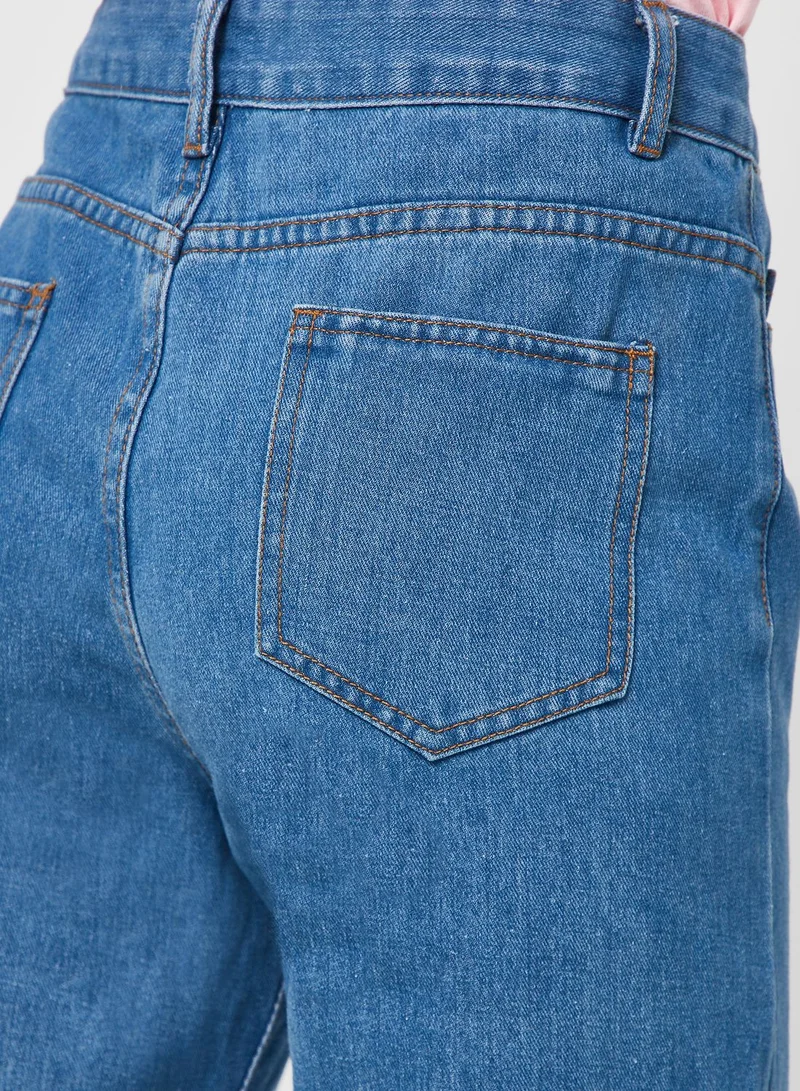Ginger Wide Leg Jeans With Slit