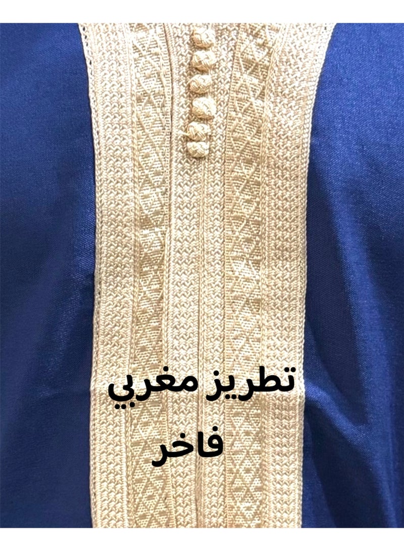 Men's Shirt, Nightgown, Moroccan Robe, Comfortable Men's Gifts Luxury Men's House Robe for Comfort Moroccan Shirt, Men's Summer Shirt, Short Sleeve Shirt, Men's Robe Comfortable Men's Gifts - Image 3