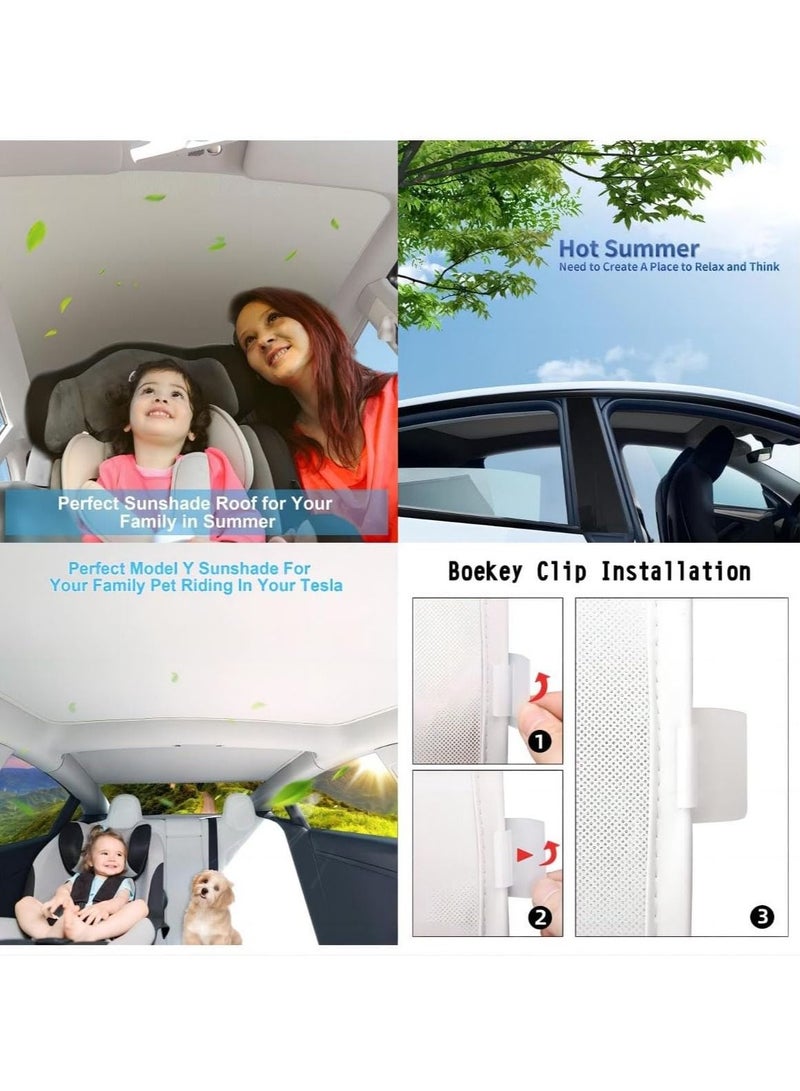 SYOSI Roof Window Sunshade for 2021-2023 Tesla Model 3, Glass Roof Heat Insulation Sun Shade Protection Ice Crystal Coatings Reflectance 80%, Updated Ice Crystal Sunscreen Sun Heat Shade (White) - Image 2