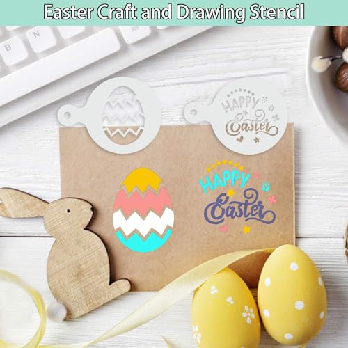 Leesgel 20pcs Easter Cookie Stencils Decorating Supplies, Cookie Stencils for Royal Icing Cake Coffee Stencil, Easter Basket Essentials Stuffers Crafts - Image 5
