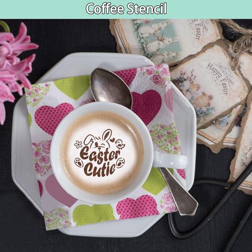 Leesgel 20pcs Easter Cookie Stencils Decorating Supplies, Cookie Stencils for Royal Icing Cake Coffee Stencil, Easter Basket Essentials Stuffers Crafts - Image 4