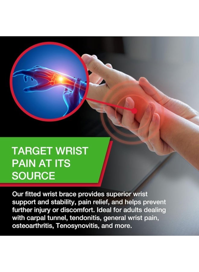 COYO Sports Medicine Green Fitted Wrist Brace for Men and Women, Wrist Pain Relief Support, Ideal for Carpal Tunnel, Tendonitis, Arthritis, 1 Piece Left Hand Black - Image 5