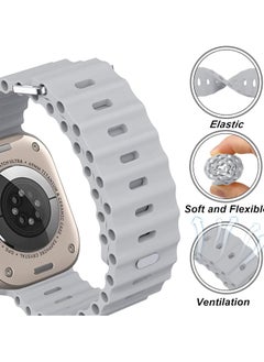 Ocean Band Compatible With Apple Watch 49mm 45mm 44mm 42mm 41mm 40mm 38mm For Women Men Breathable Waterproof Soft Silicone Sport Strap