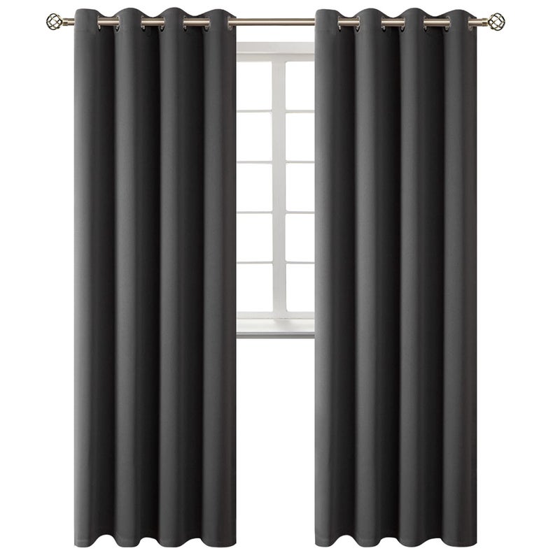 BGment الستائر التعتيم بريتل - غرفة نوم معزولة حرارية غامق وستائر غرفة المعيشة مجموعة من لوحين (52 × 120 بوصة رمادية داكنة) - Image 1