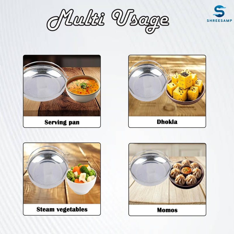 SHREESAMP SHREESAMP Ultra-Durable Stainless Steel Steam Bowl with Ergonomic Cool-Touch Handle for Effortless Cooking, and All-Purpose Food Preparation | Perfect for Vegetables, Seafood, Dumplings, and More!  - Image 4