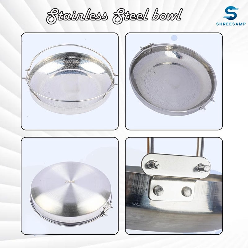 SHREESAMP SHREESAMP Ultra-Durable Stainless Steel Steam Bowl with Ergonomic Cool-Touch Handle for Effortless Cooking, and All-Purpose Food Preparation | Perfect for Vegetables, Seafood, Dumplings, and More!  - Image 5
