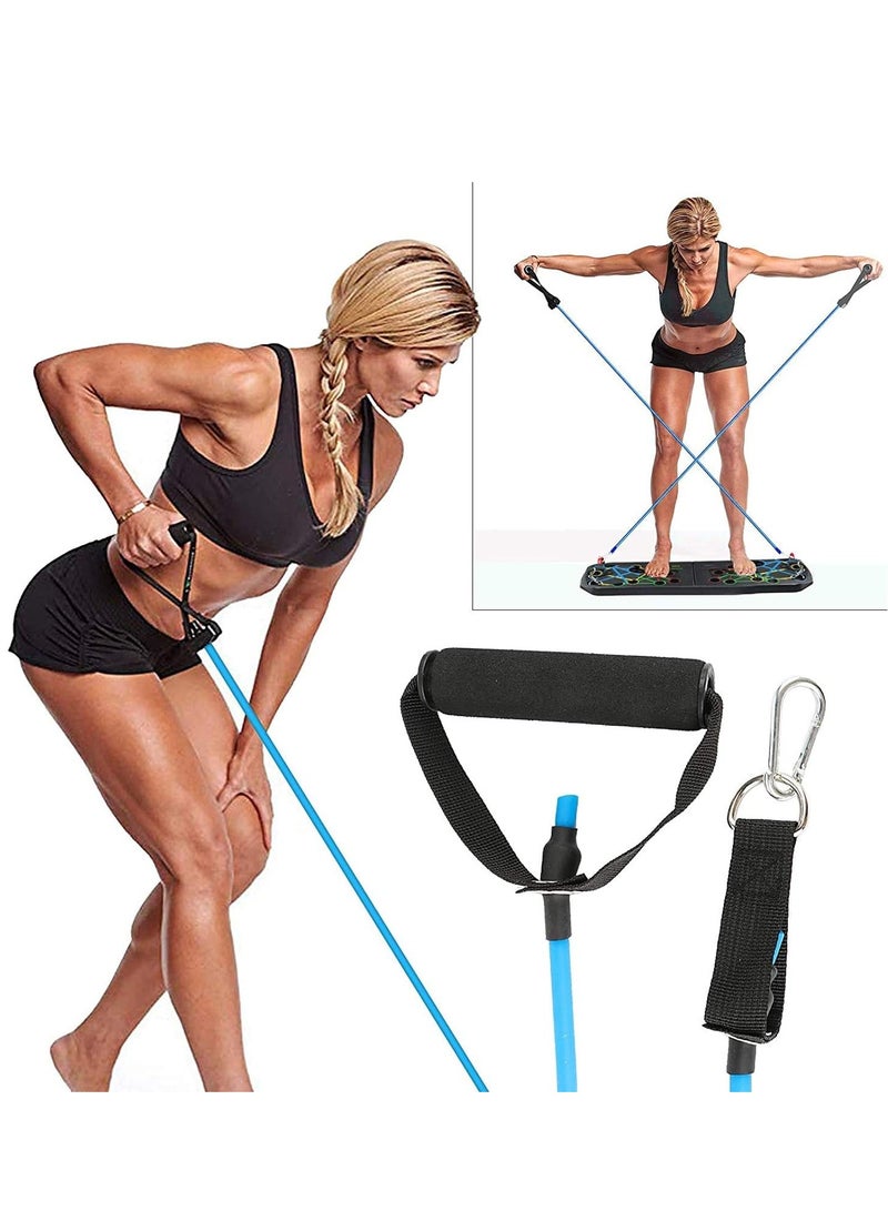 MIXDE Push Up Board, 23 in 1 Multifunctional Muscle Board with Resistance Bands Foldable Portable Home Workout Equipment for Muscle Training Fitness Exercise - Image 4