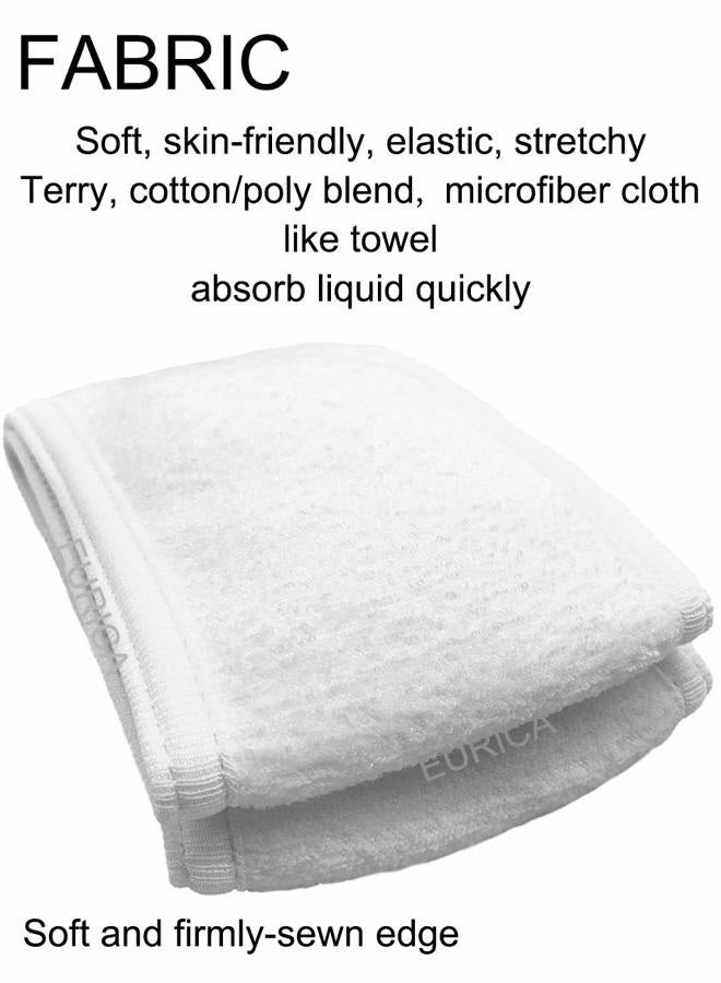 EUICAE Spa Headband Hair Wrap Sweat Headband Head Wrap Hair Towel Wrap Non-slip Stretchable Washable Makeup Headband for Face Wash Facial Treatment Sport Fits All White (White) - Image 2